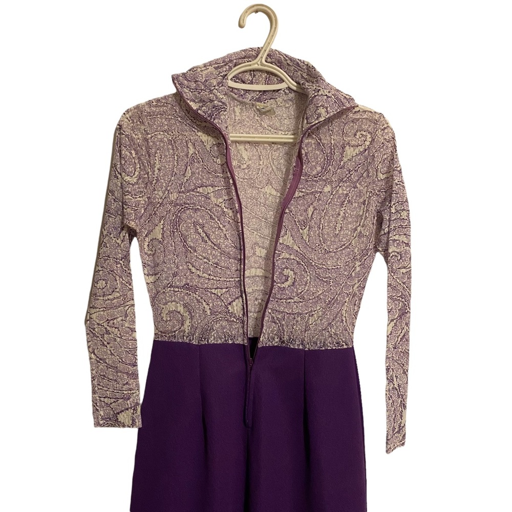 70s Vintage Purple Hippie Dress - Picture 6 of 11